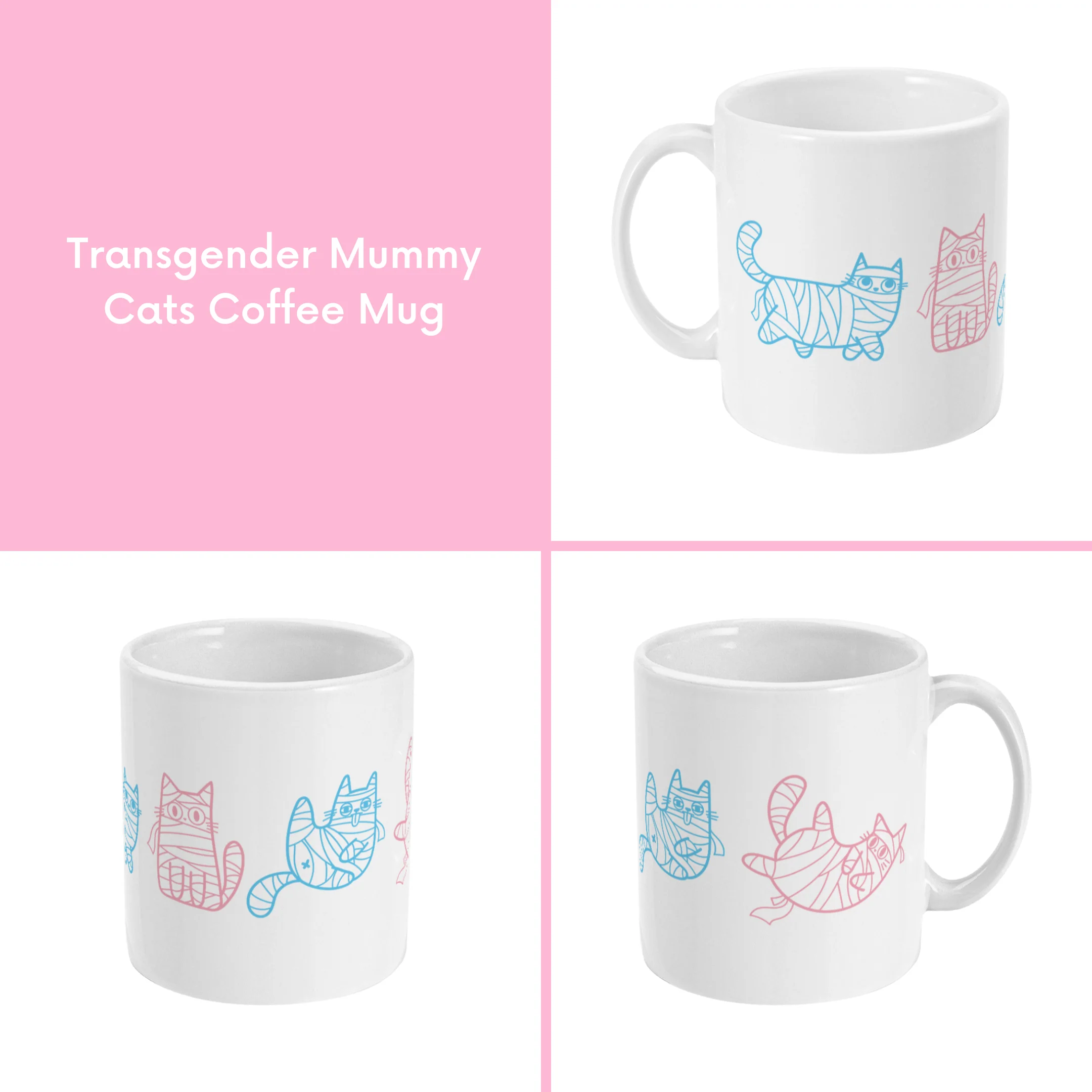 Subtle Pride Halloween Mummy Cats Coffee Mug - Image 11