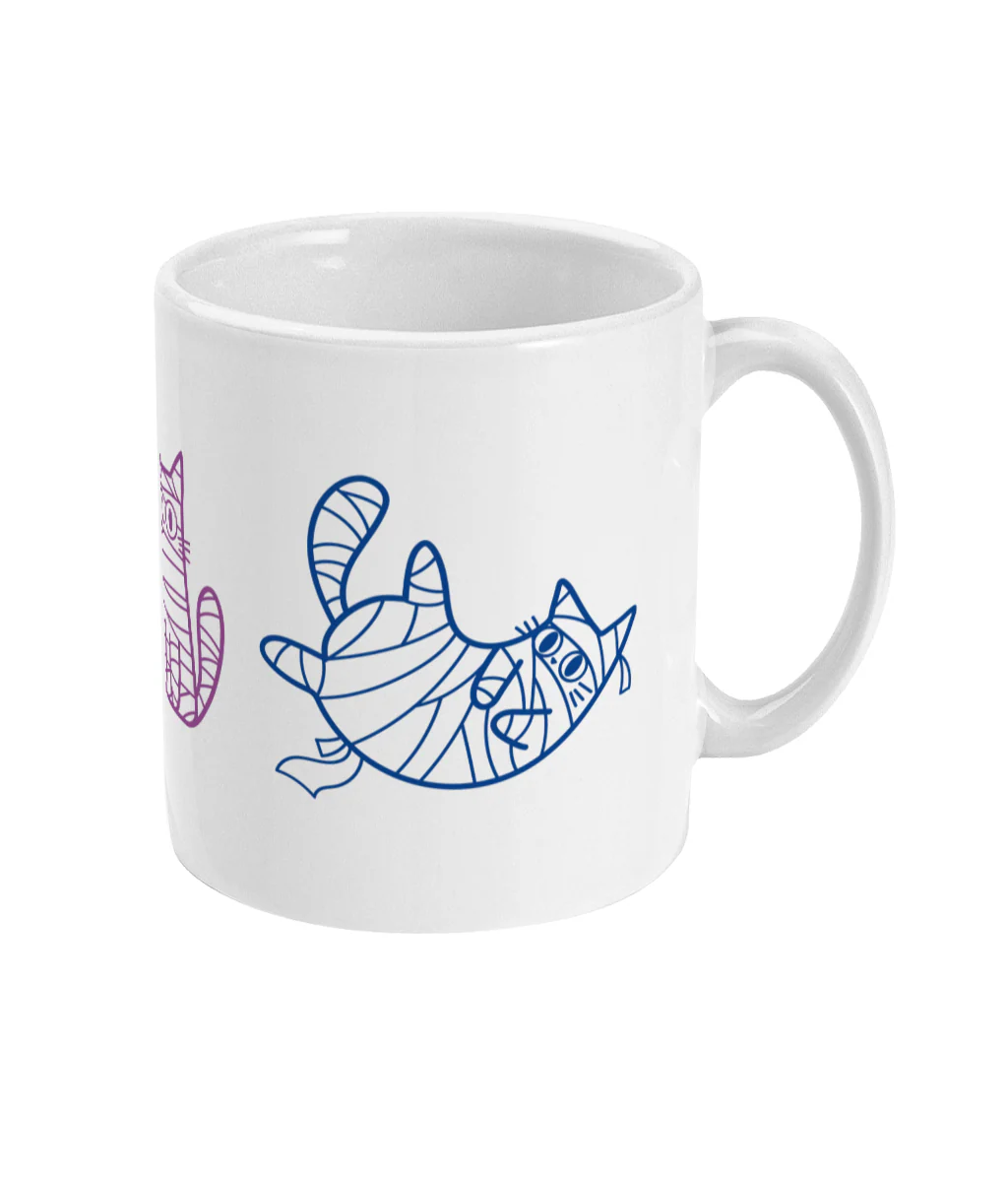 Subtle Pride Halloween Mummy Cats Coffee Mug - Image 3