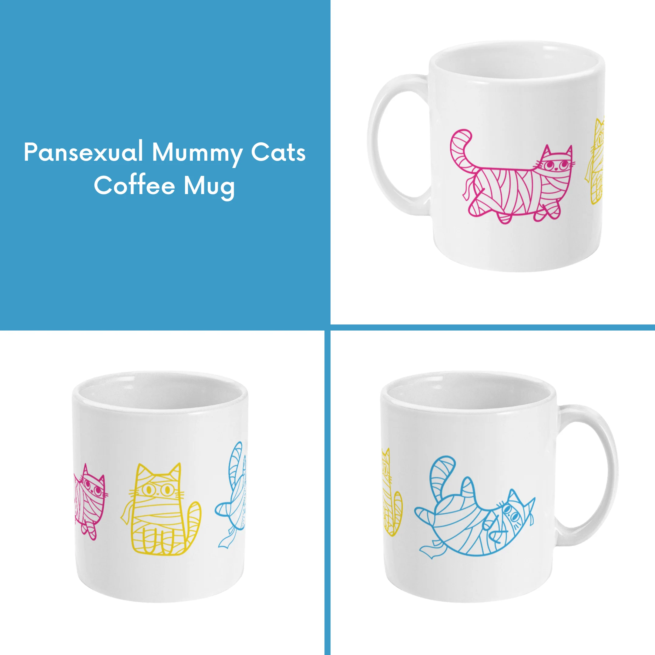 Subtle Pride Halloween Mummy Cats Coffee Mug - Image 9