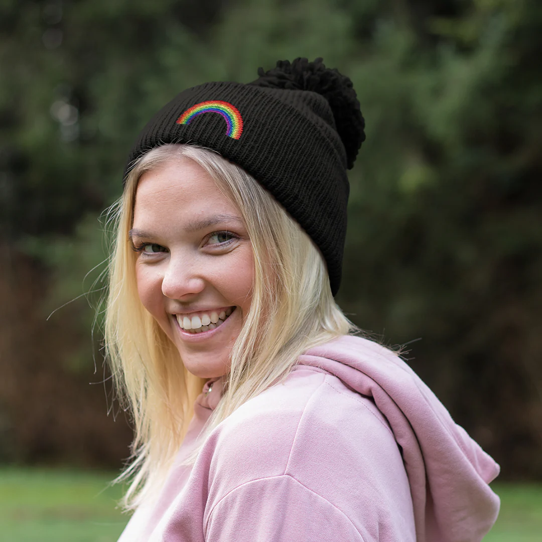 Pride Rainbow Beanie Hat - Image 2