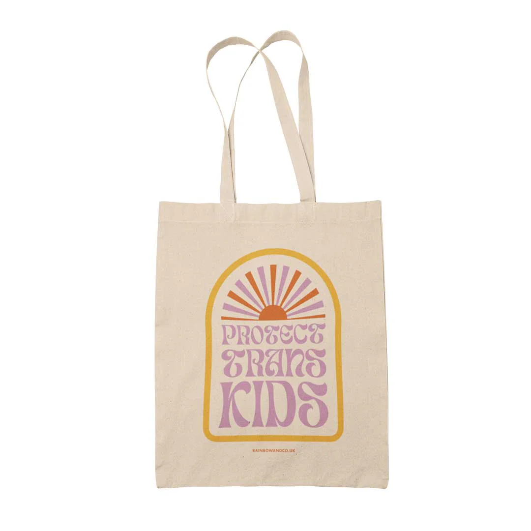 Protect Trans Kids Retro Tote Bag - Image 2