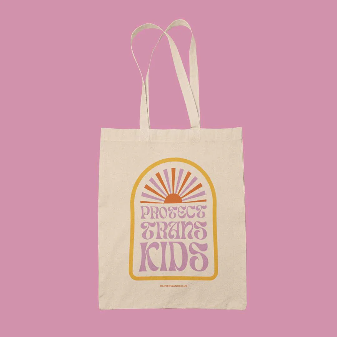 Protect Trans Kids Retro Tote Bag - Image 3