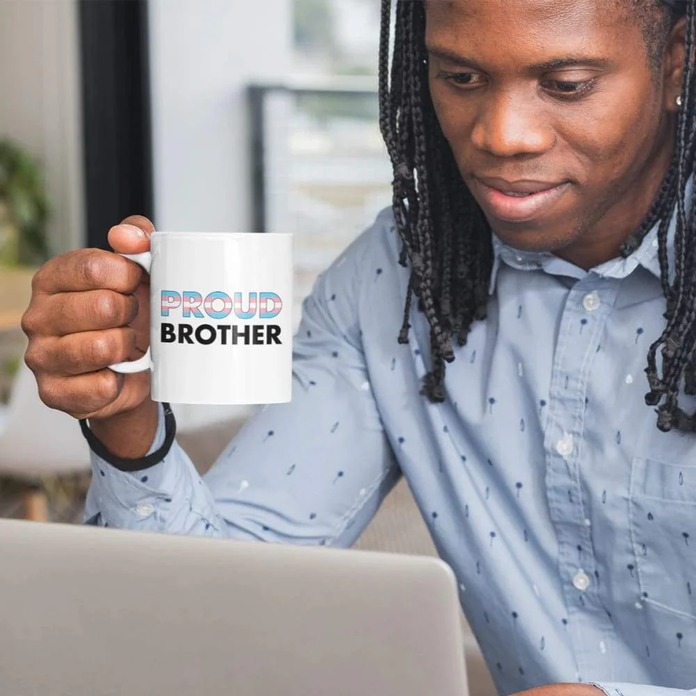Proud Brother - Transgender Flag Mug - Image 4
