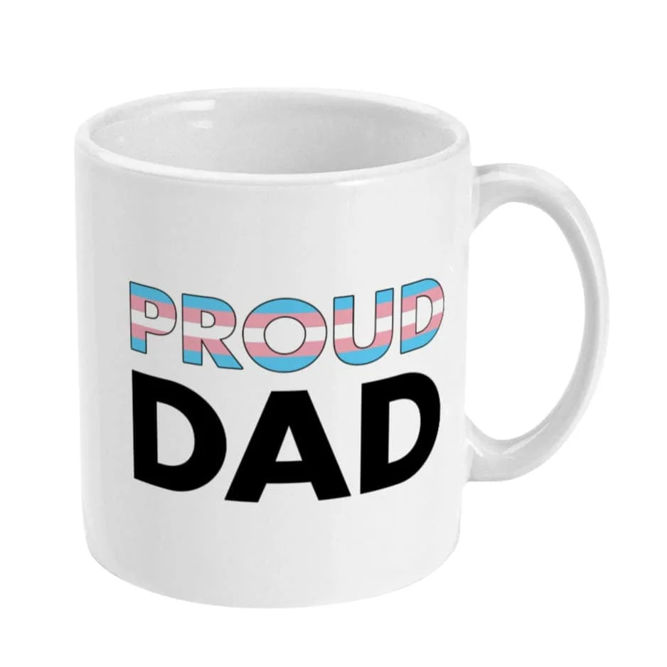 Proud Dad - Transgender Flag Mug - Image 3