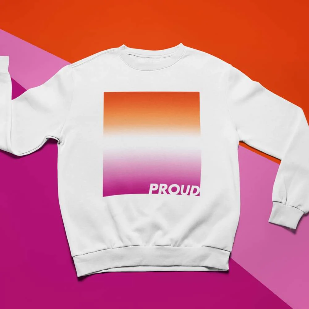 Proud Lesbian Sweatshirt - Community Voted Flag - Image 2