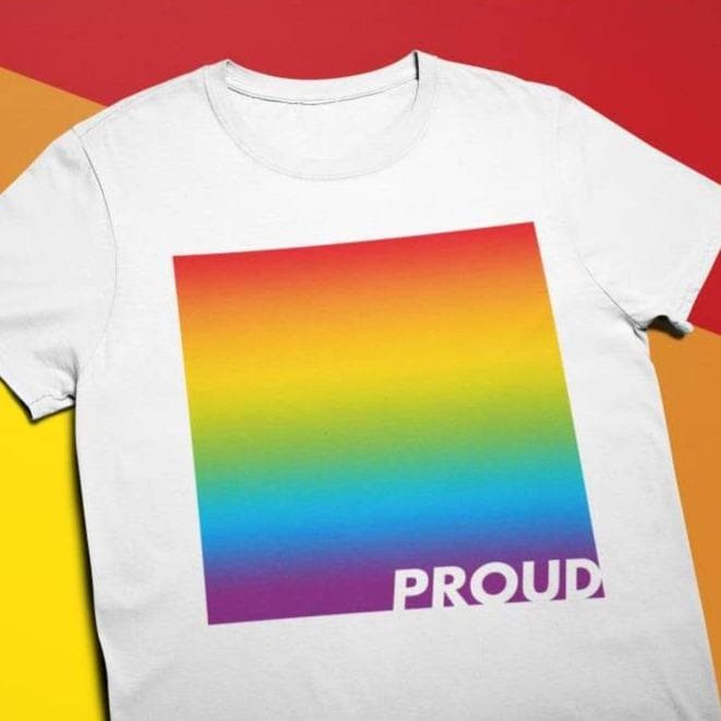 Proud LGBTQ+ Rainbow Flag T Shirt - Image 2