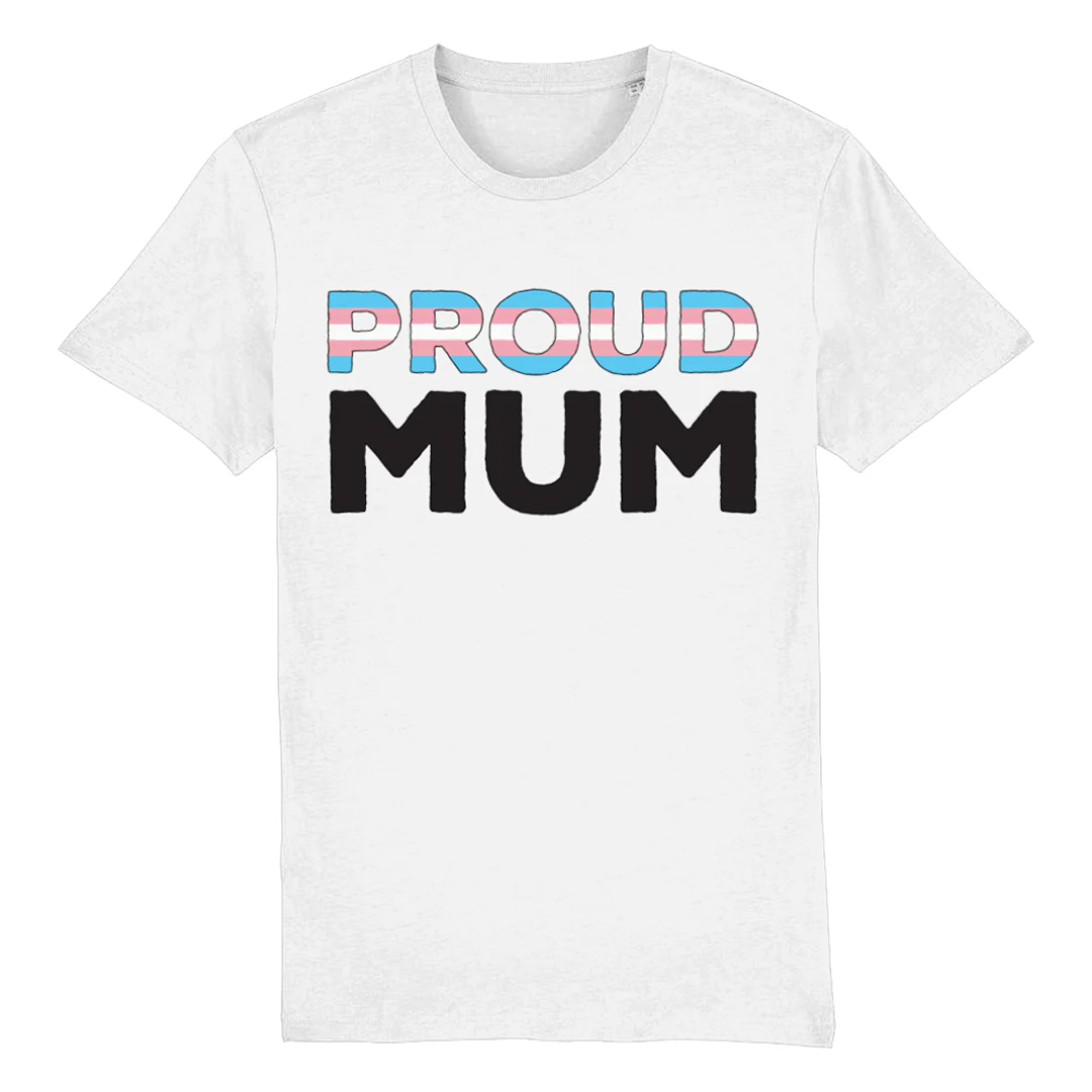 Proud Mum - Transgender Flag T-Shirt - Image 2