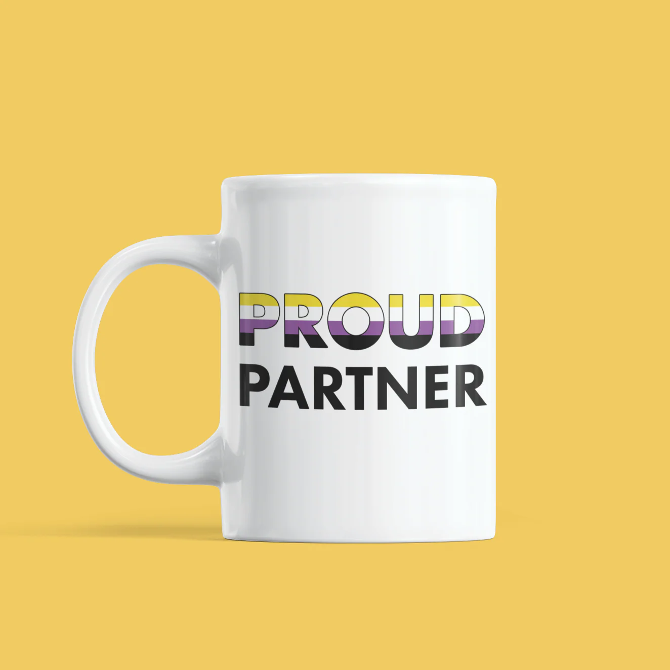 Proud Partner - Non Binary Flag Mug - Image 3