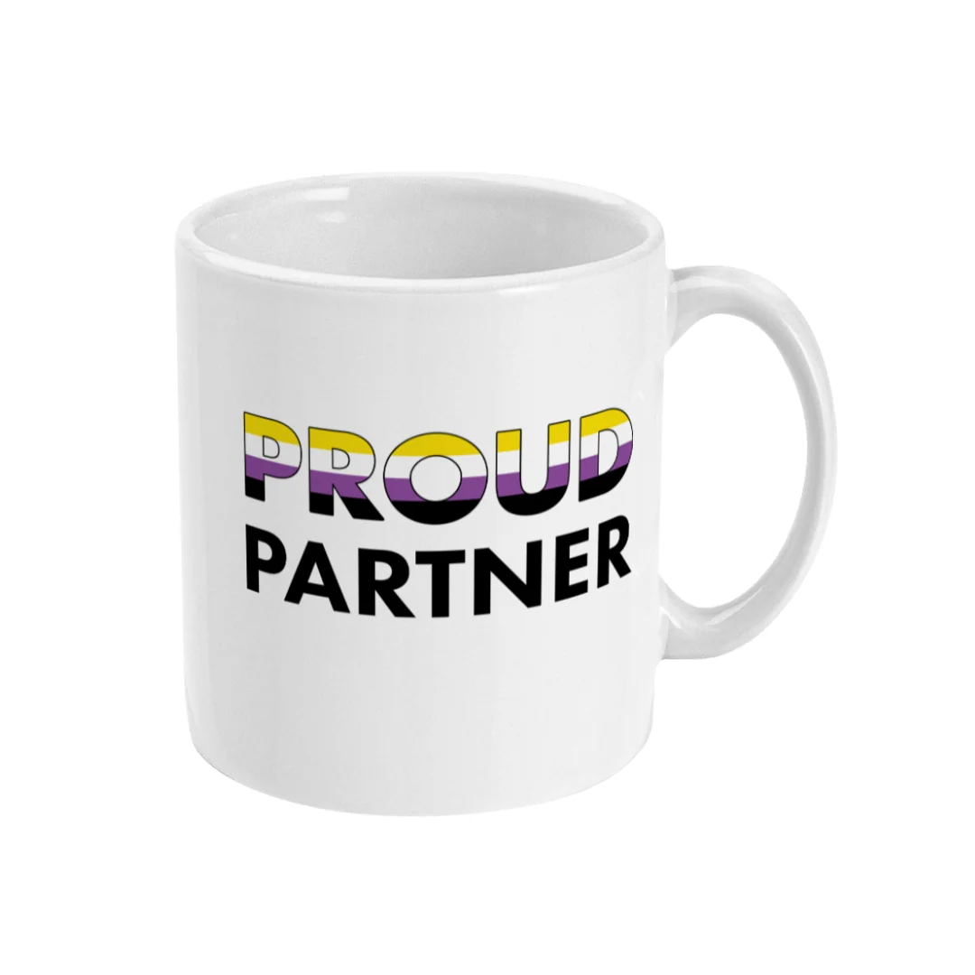 Proud Partner - Non Binary Flag Mug - Image 4
