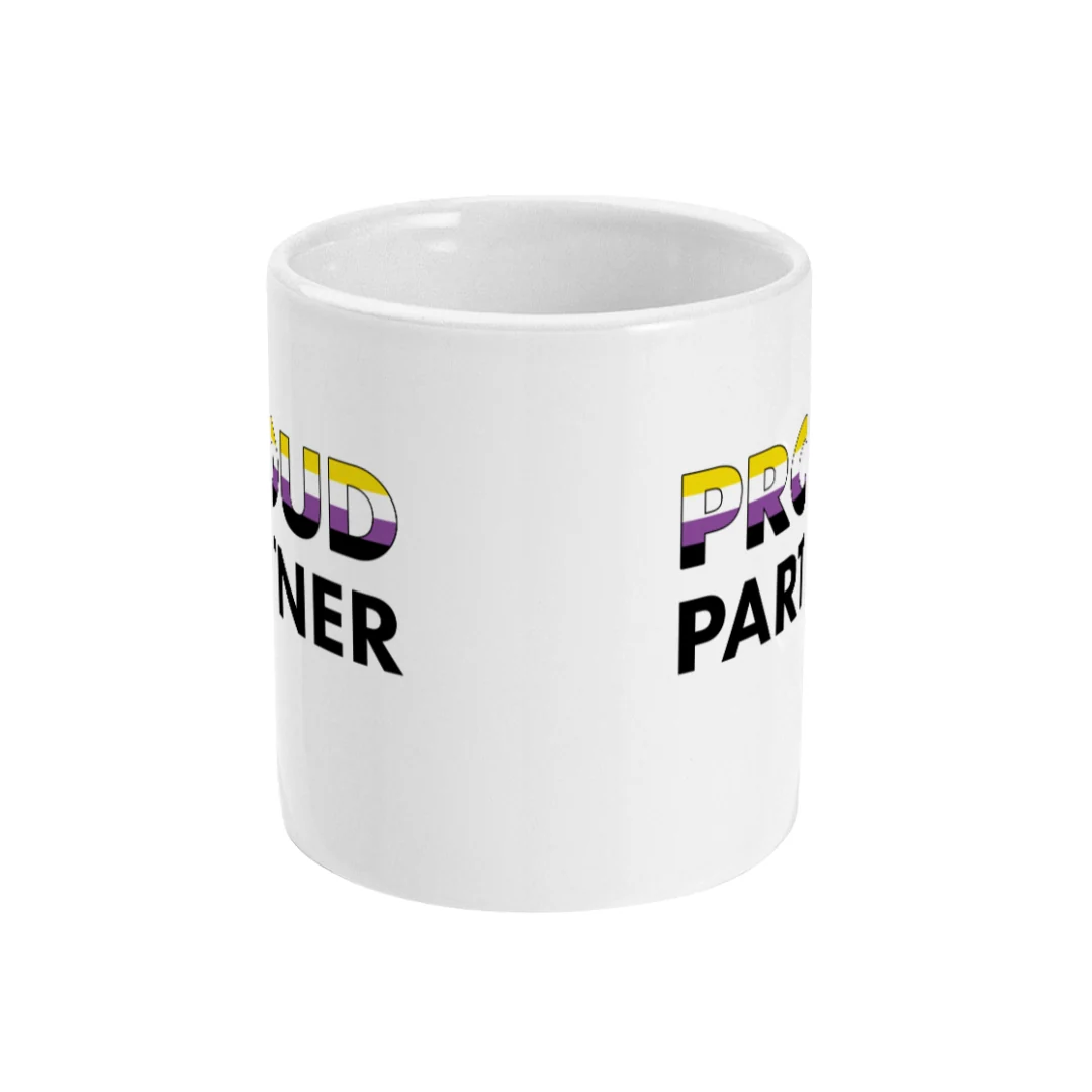 Proud Partner - Non Binary Flag Mug - Image 5