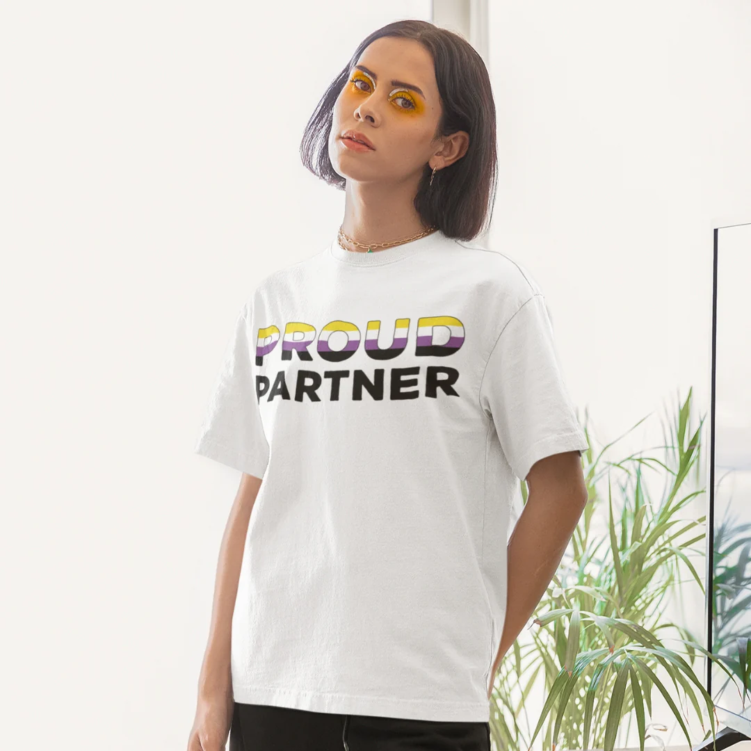 Proud Partner - Non Binary Flag Shirt - Image 2