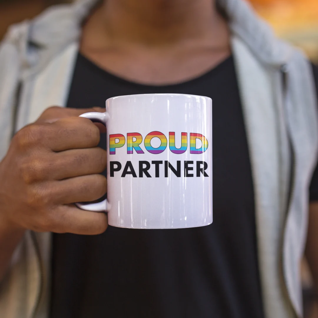 Proud Partner - Rainbow Flag Mug - Image 2