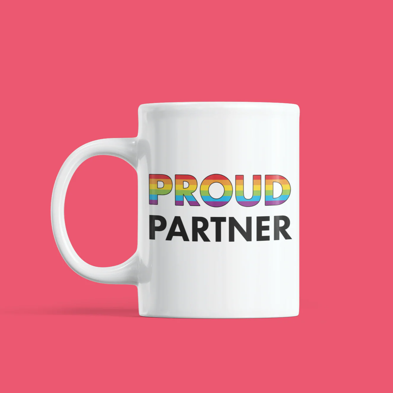 Proud Partner - Rainbow Flag Mug - Image 3