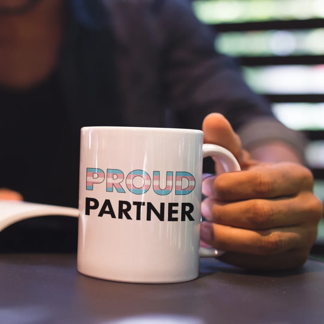 Proud Partner - Transgender Flag Mug - Image 5