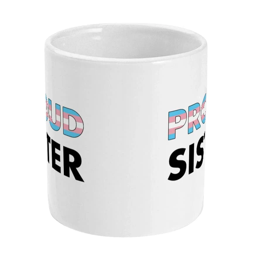 Proud Sister - Transgender Flag Mug - Image 2