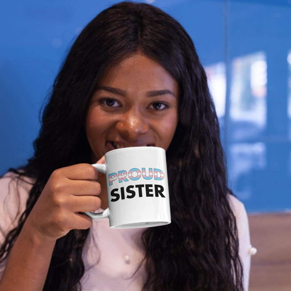 Proud Sister - Transgender Flag Mug - Image 4