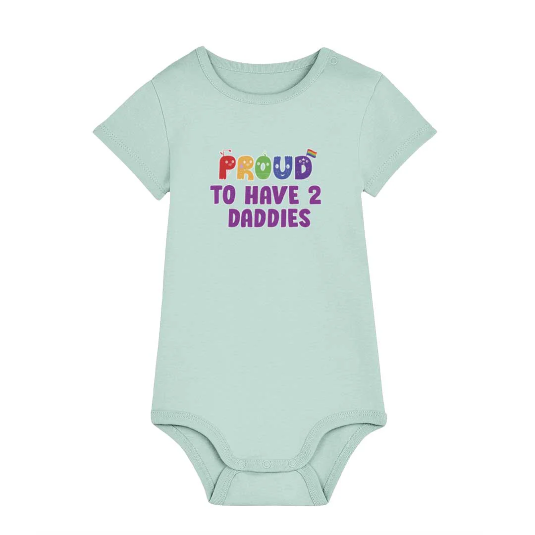 Proud To Have 2 Daddies - Pride Baby Bodysuit - Image 2
