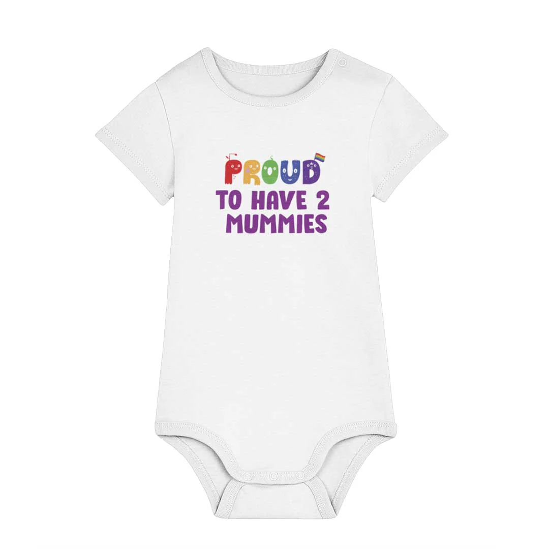 Proud To Have 2 Mummies - Pride Baby Bodysuit - Image 4