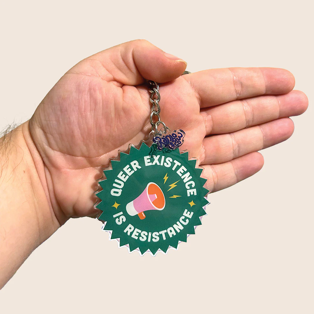 Queer Existence is Resistance Keychain - Image 3