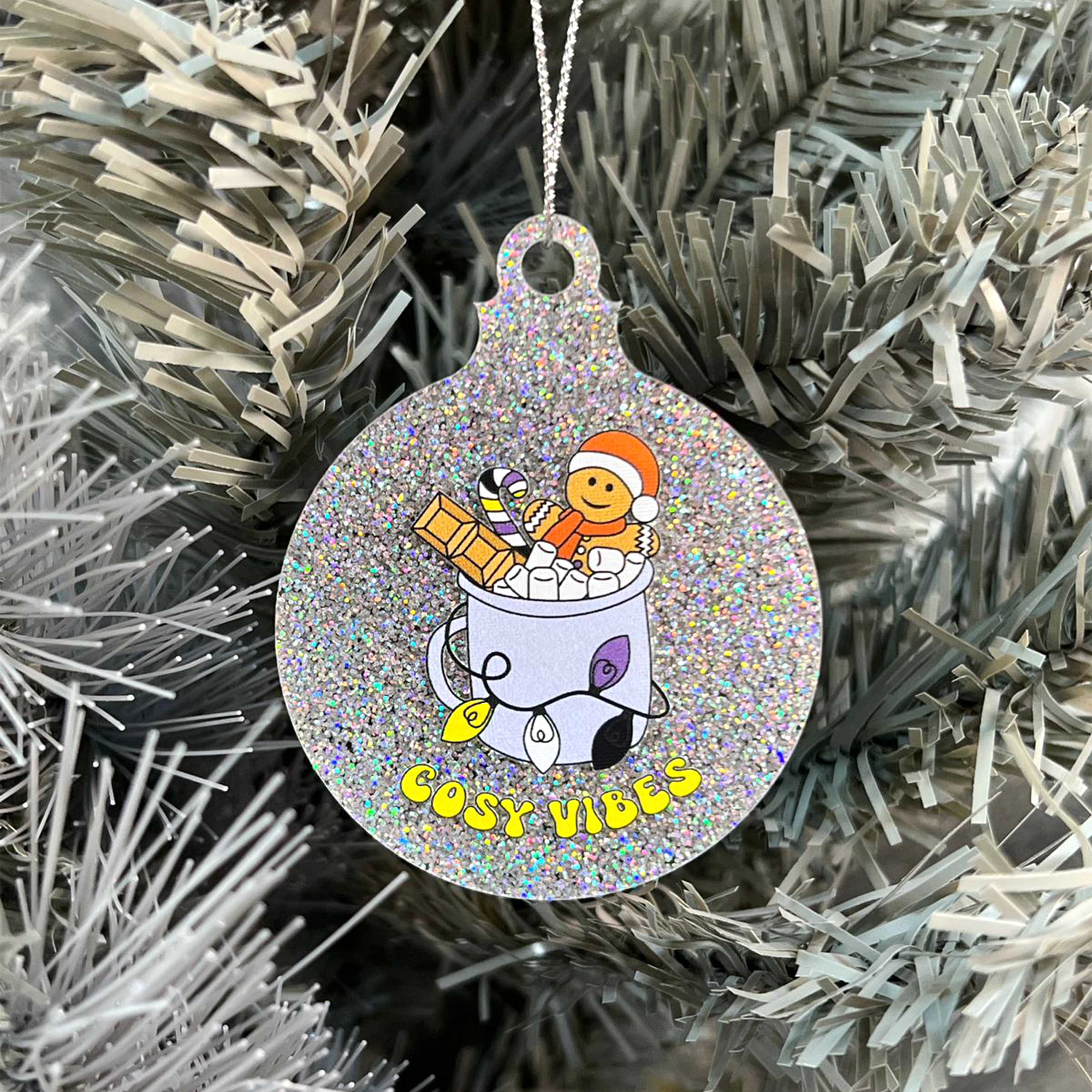 Rainbow Cosy Vibes Subtle Christmas Bauble - Image 6