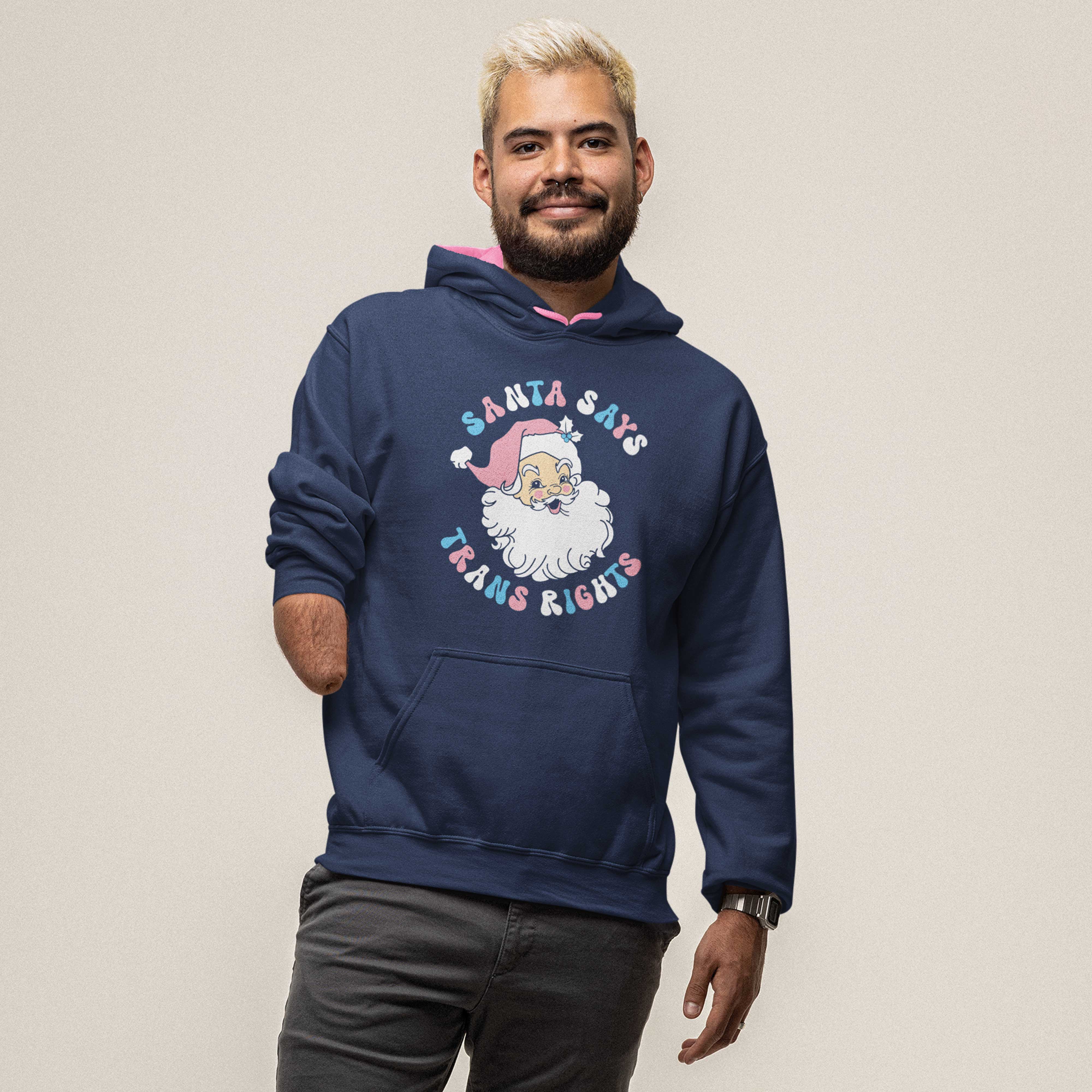 Santa Says Trans Rights Christmas Hoodie - Image 4