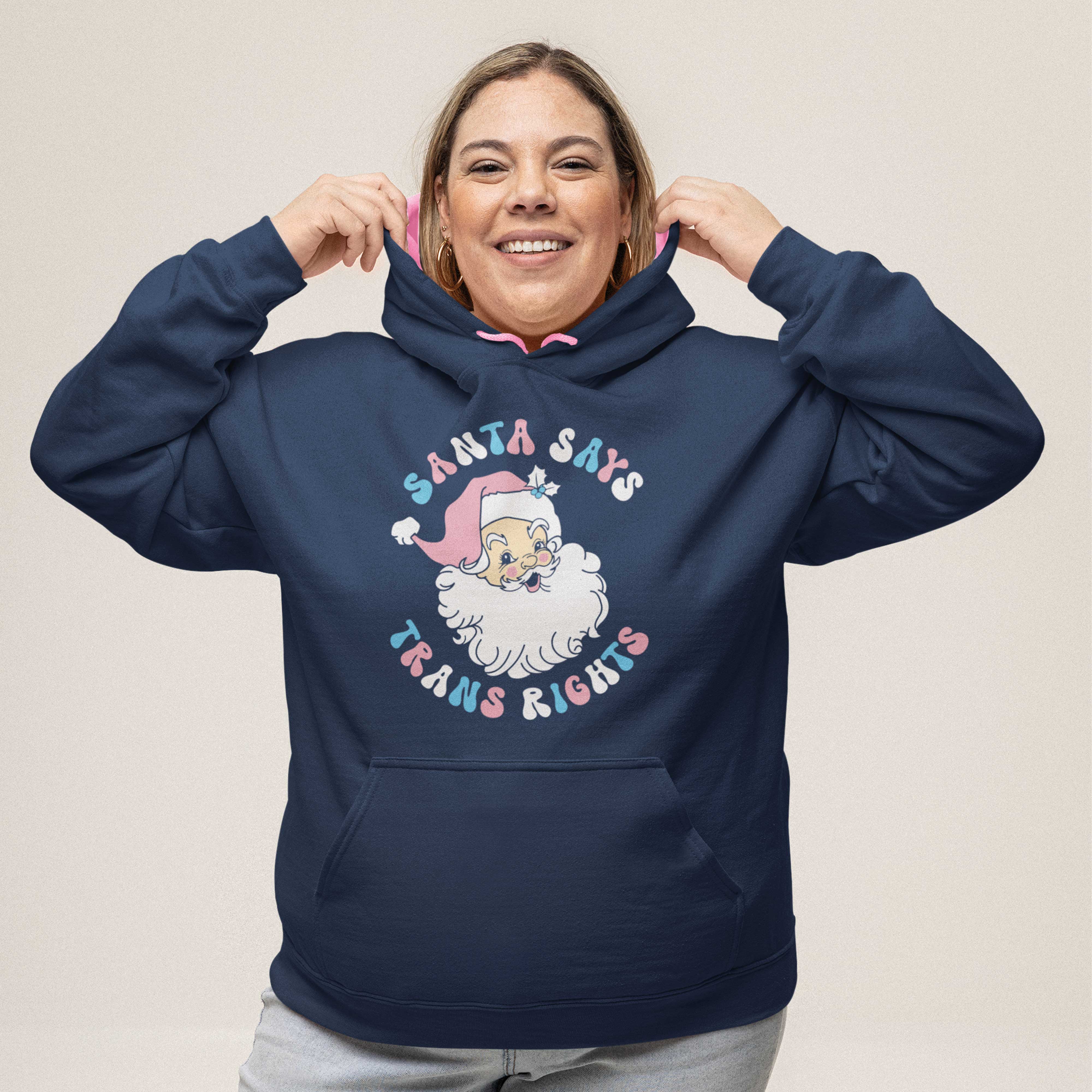 Santa Says Trans Rights Christmas Hoodie - Image 5