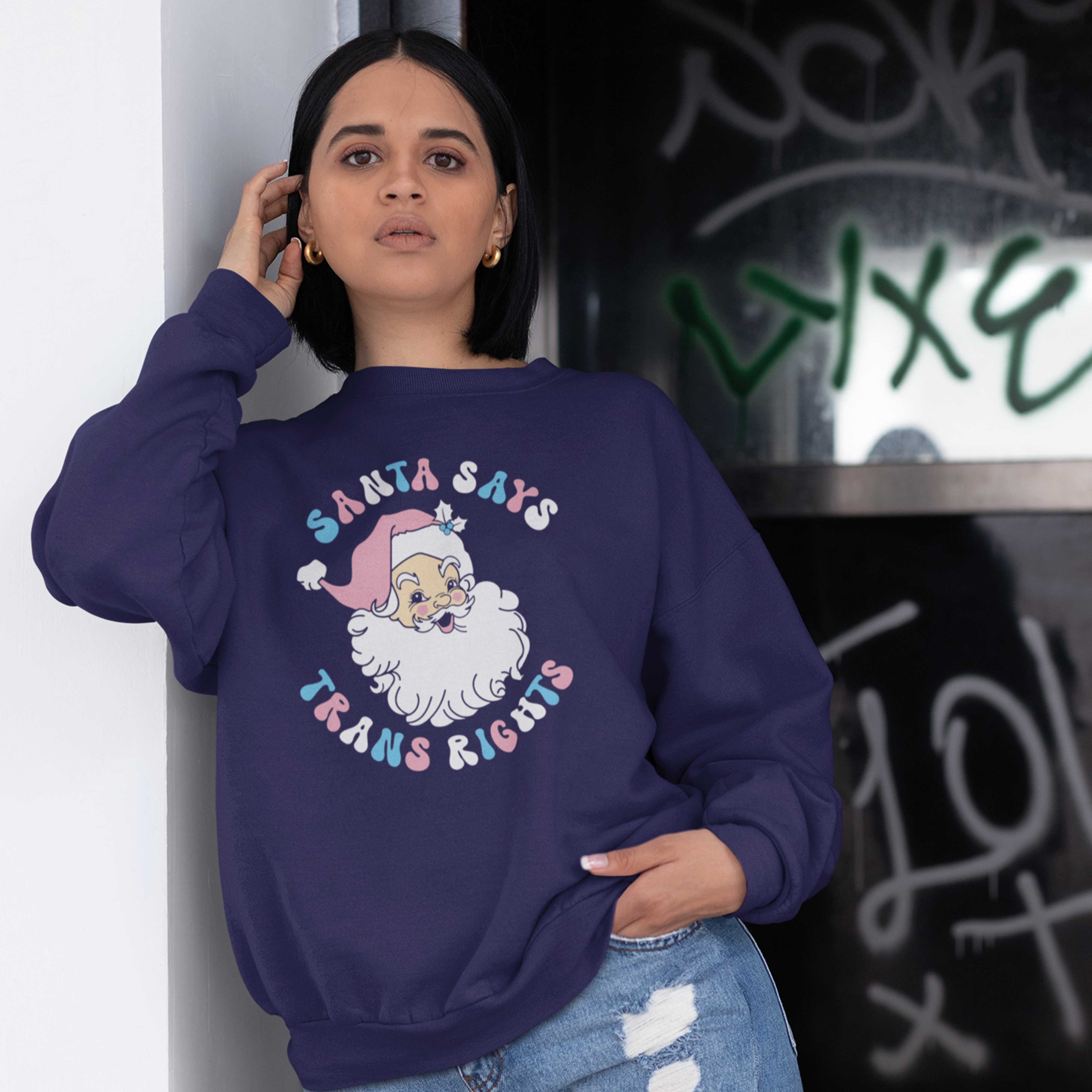 Santa Says Trans Rights Christmas Jumper - Image 5