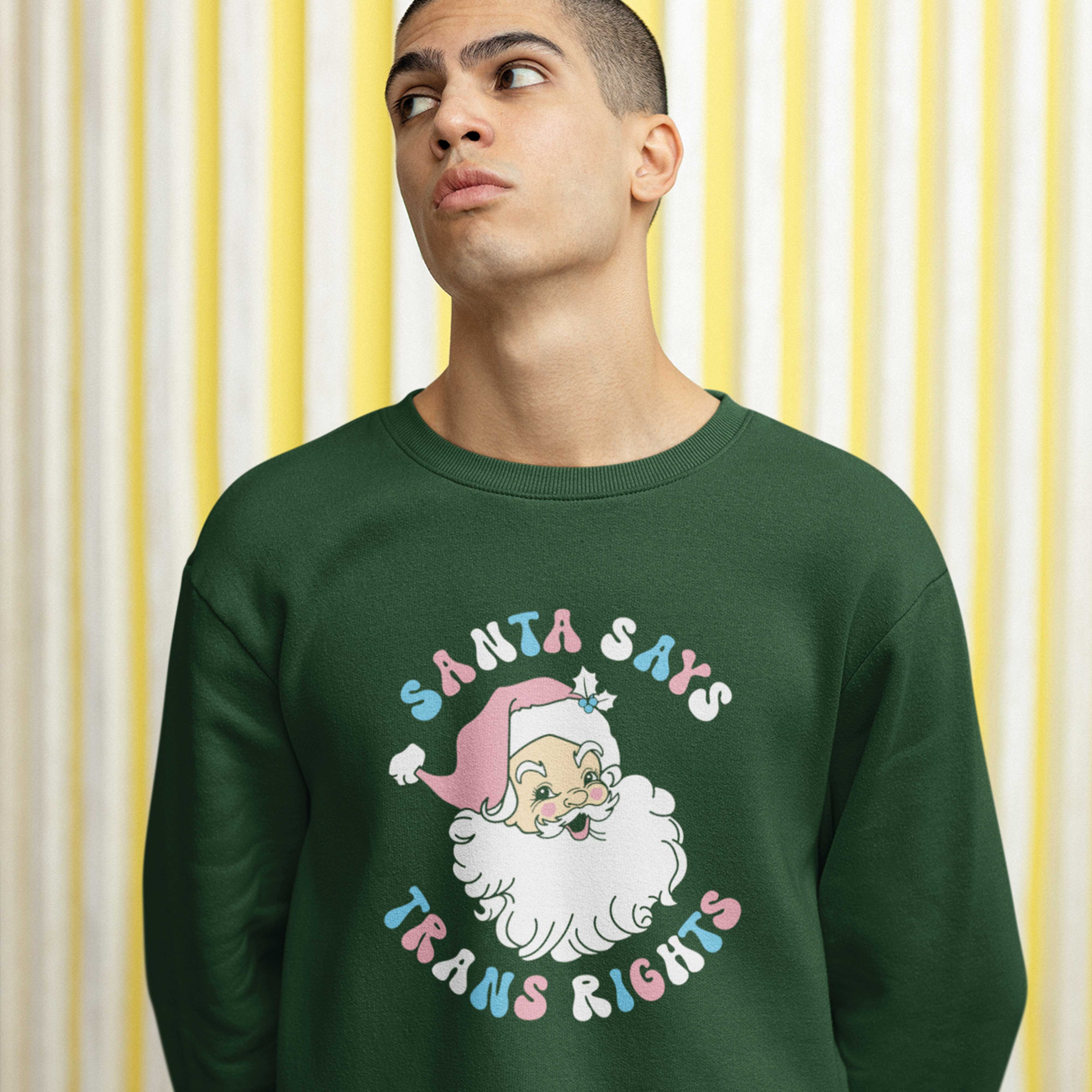 Santa Says Trans Rights Christmas Jumper - Image 6