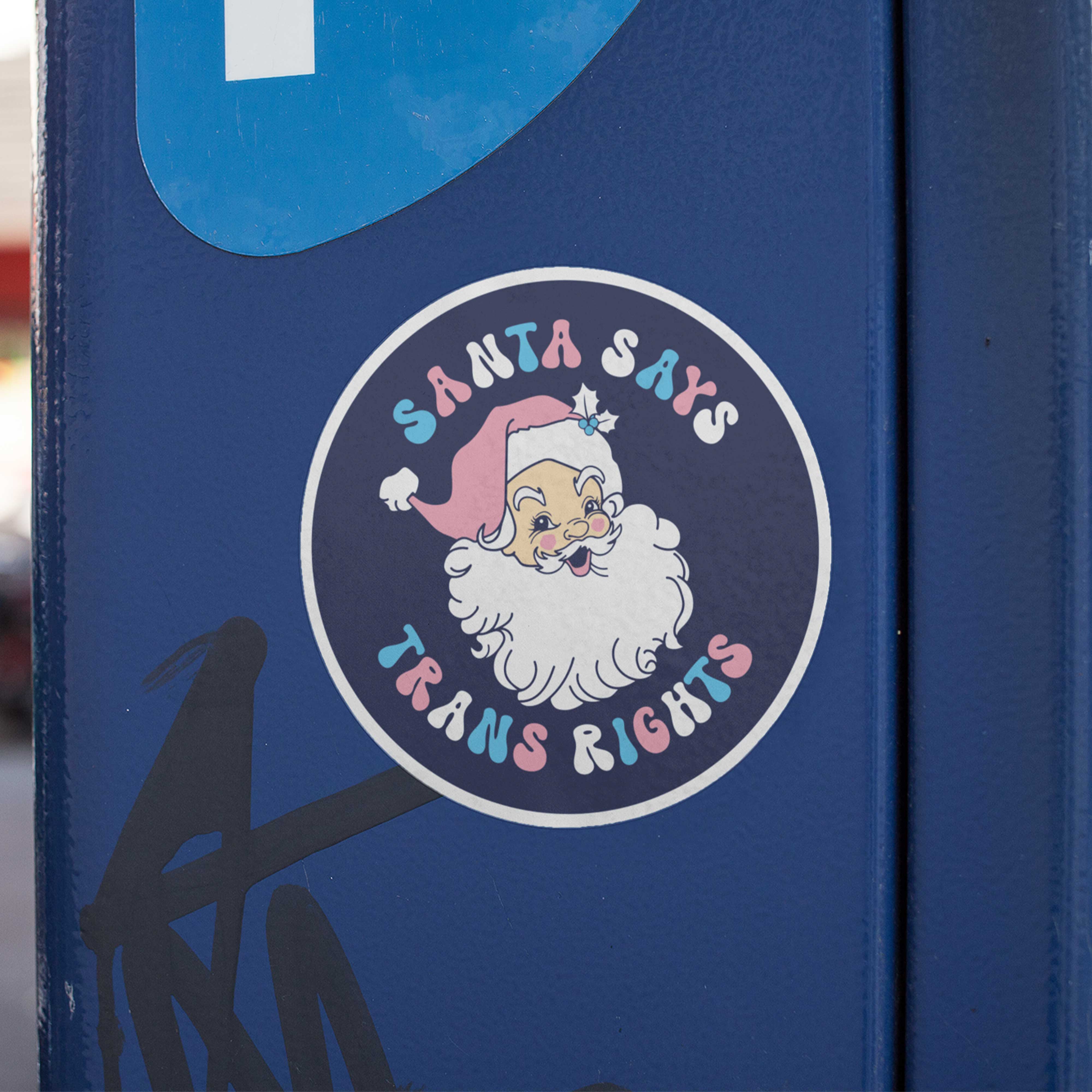 Santa Says Trans Rights Vinyl Sticker - Image 2