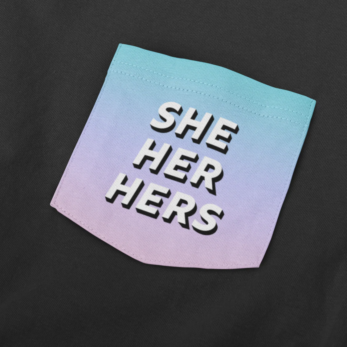 She Her Pronoun Pocket T Shirt - Image 4