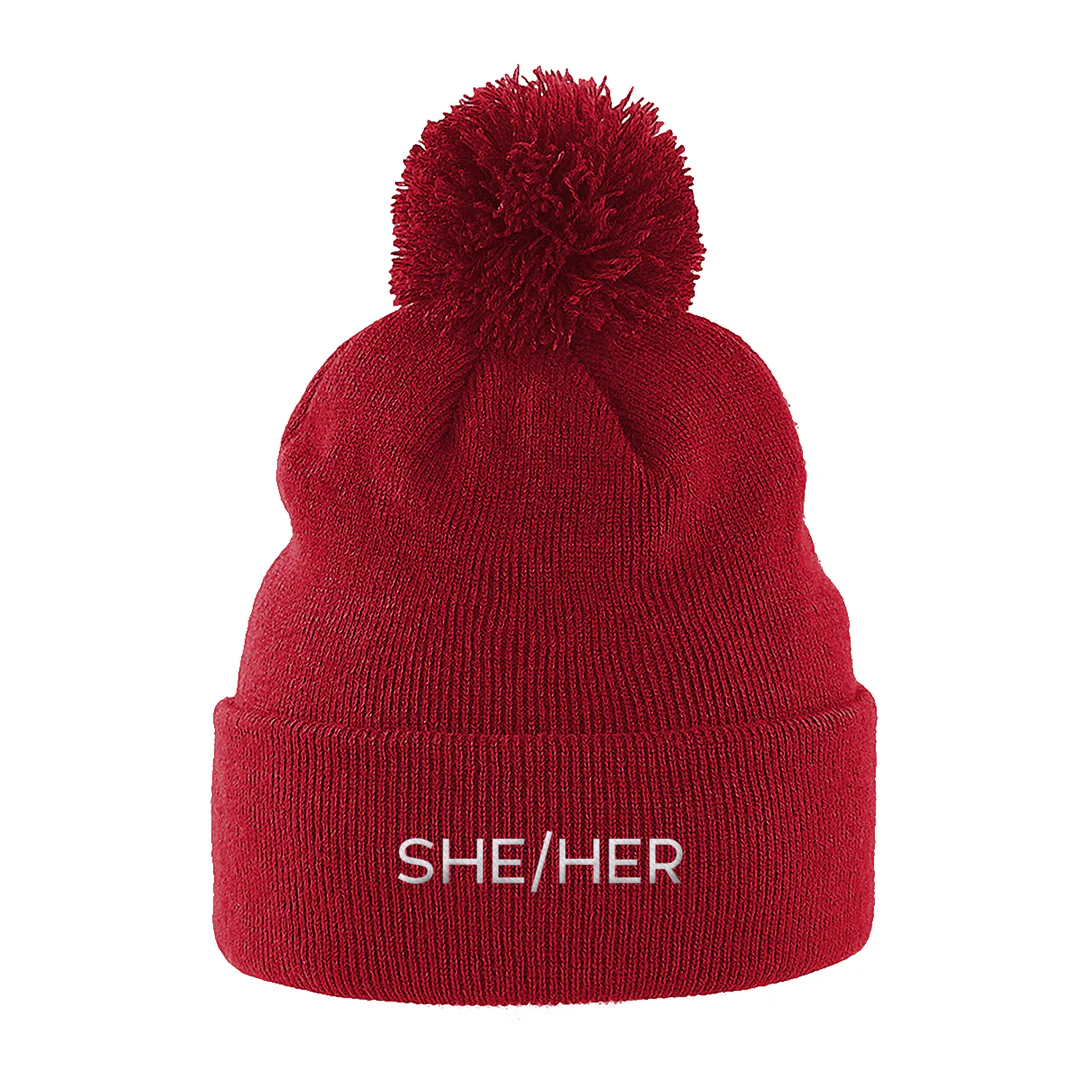She/Her Pronouns Beanie Hat - Image 4