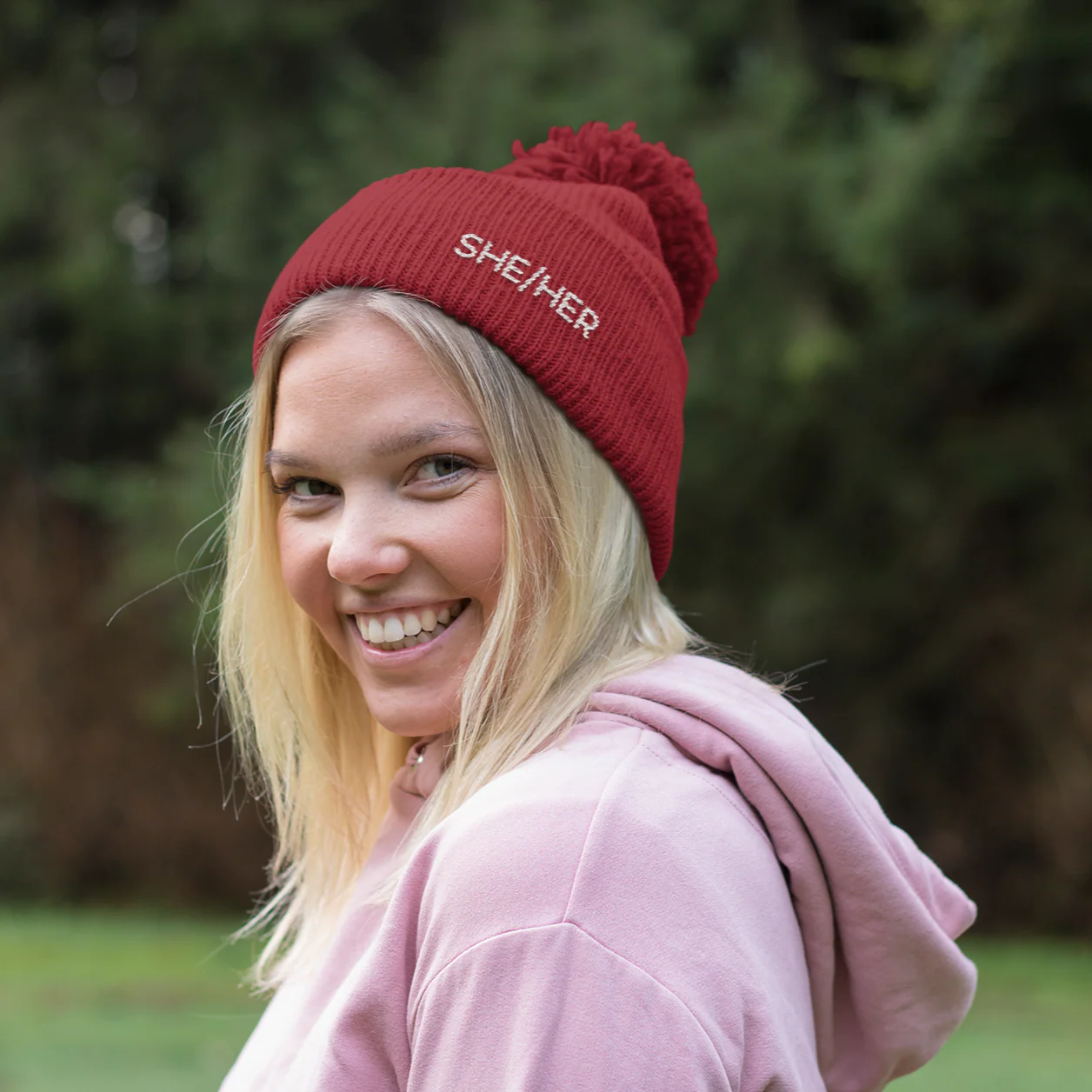 She/Her Pronouns Beanie Hat - Image 5