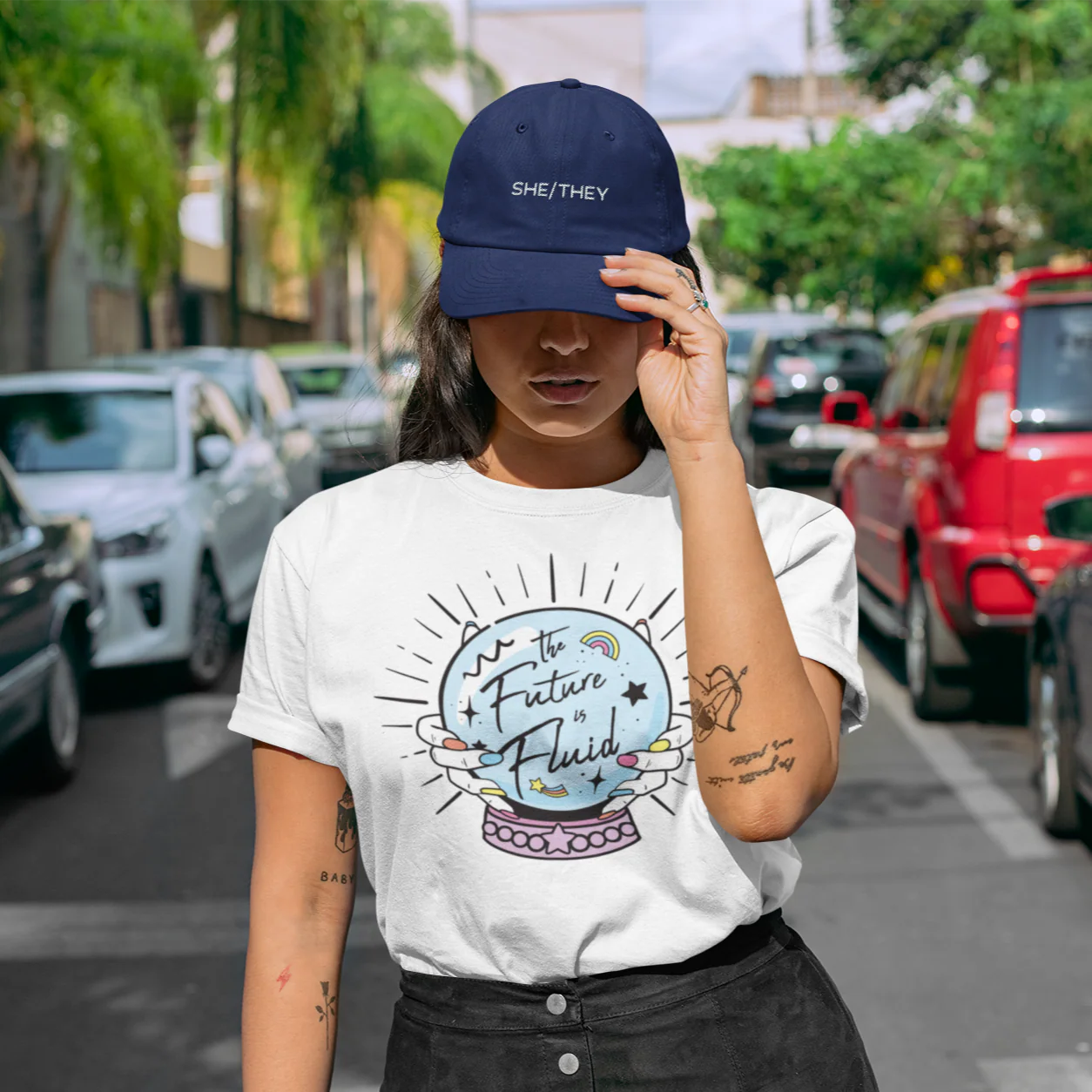 She/They Pronouns Baseball Cap - Image 5