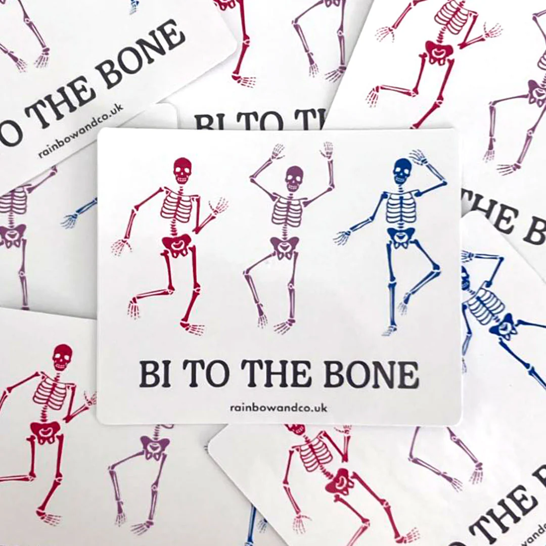 Skeleton Bi To The Bone Gloss Sticker - Image 2