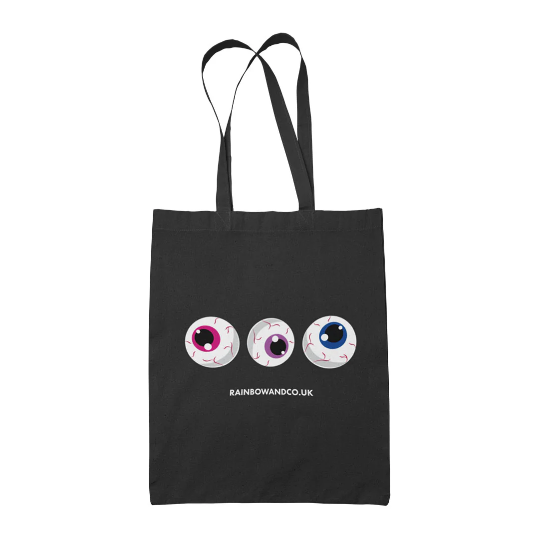 Subtle Pride Eyeballs Halloween Tote Bag - Image 3