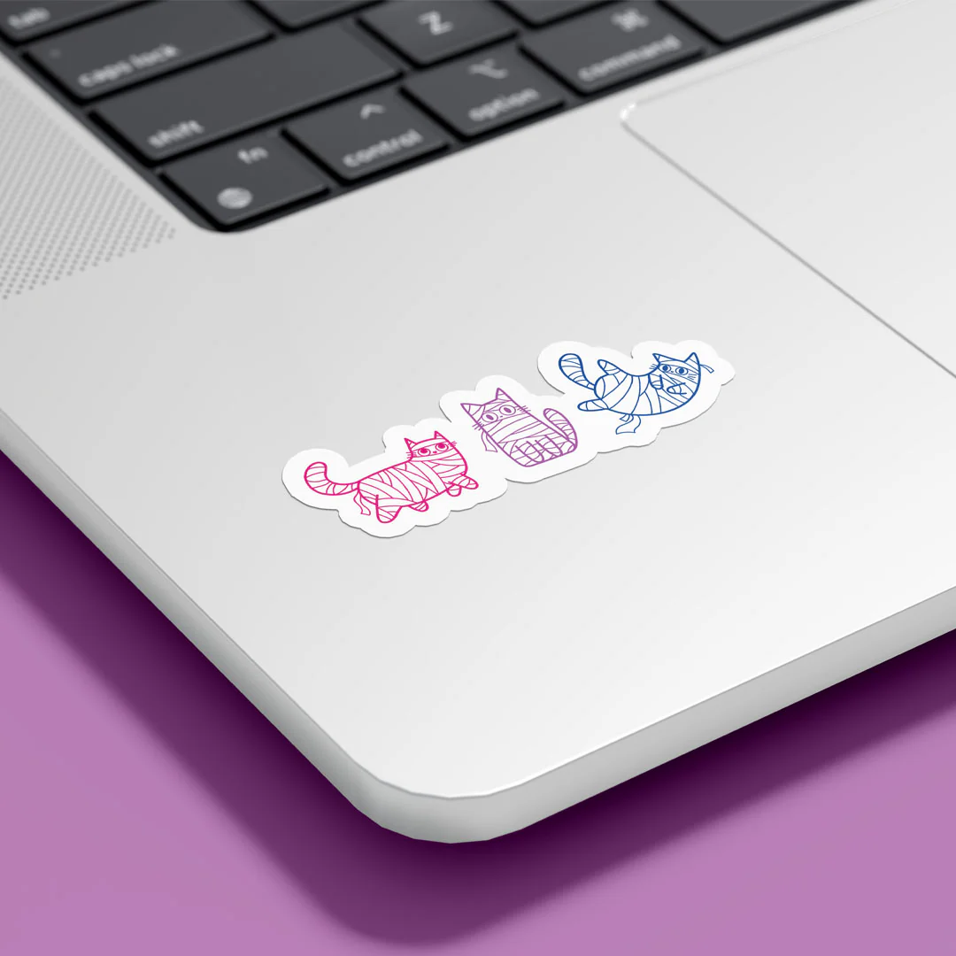 Subtle Pride Mummy Cats Gloss Sticker - Image 3