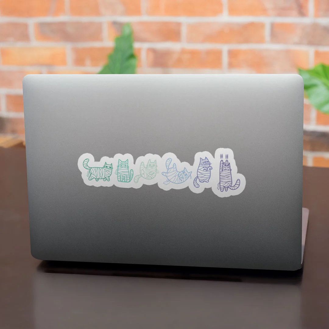 Subtle Pride Mummy Cats Gloss Sticker - Image 4