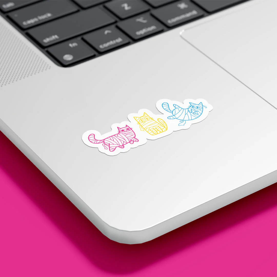 Subtle Pride Mummy Cats Gloss Sticker - Image 7