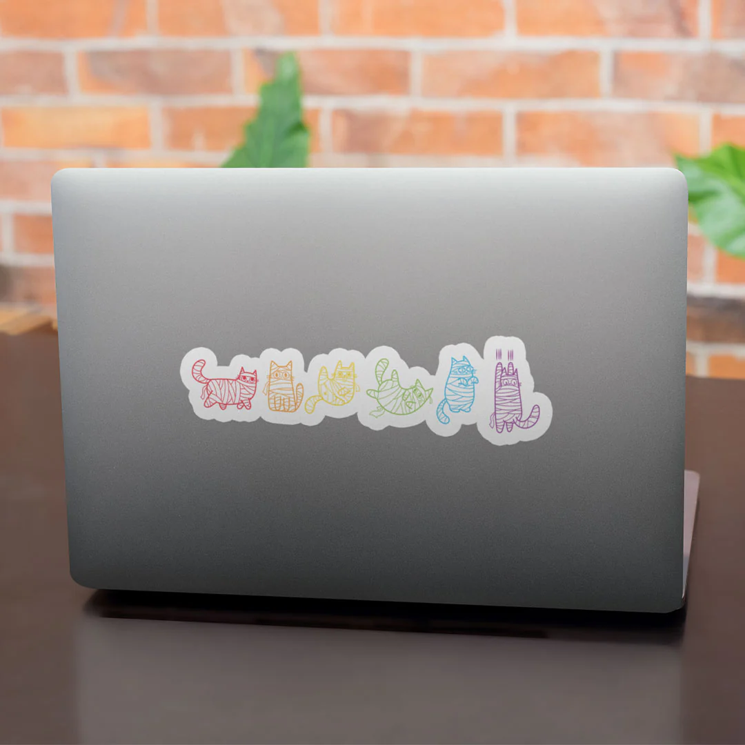 Subtle Pride Mummy Cats Gloss Sticker - Image 8