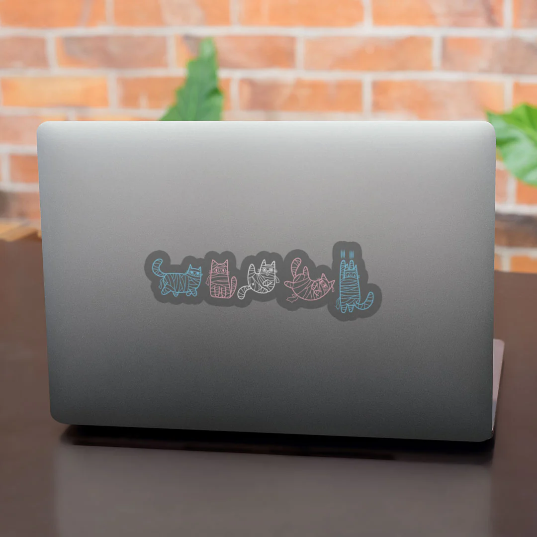 Subtle Pride Mummy Cats Gloss Sticker - Image 9
