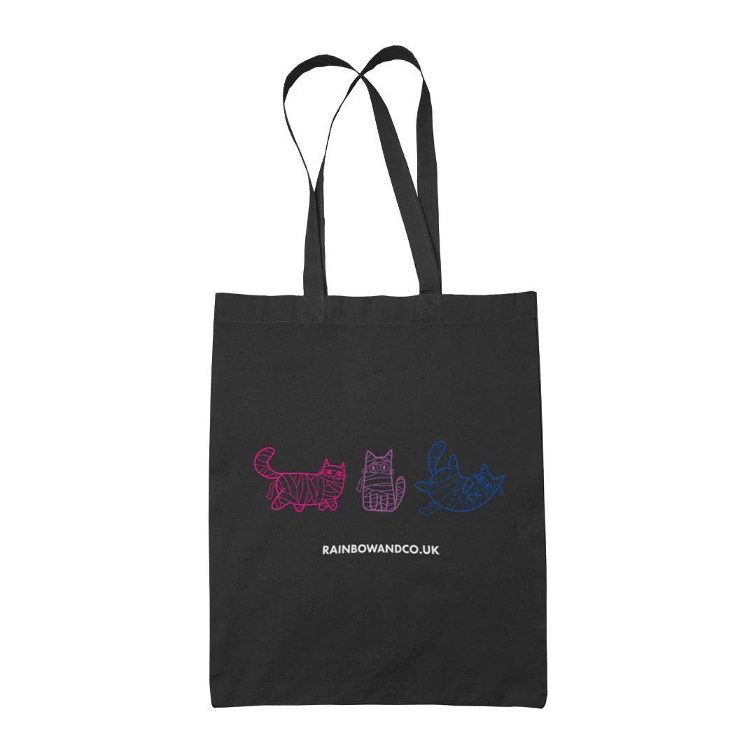 Subtle Pride Mummy Cats Halloween Tote Bag - Image 3
