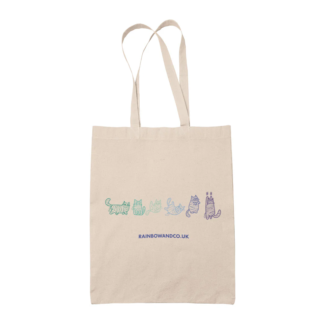 Subtle Pride Mummy Cats Halloween Tote Bag - Image 4