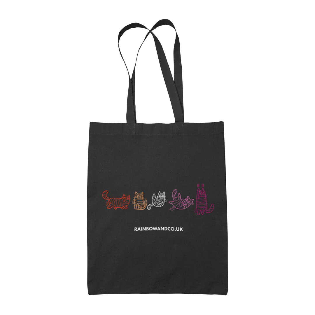 Subtle Pride Mummy Cats Halloween Tote Bag - Image 5