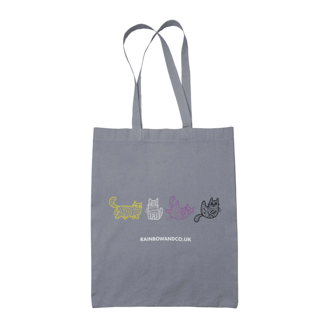 Subtle Pride Mummy Cats Halloween Tote Bag - Image 6