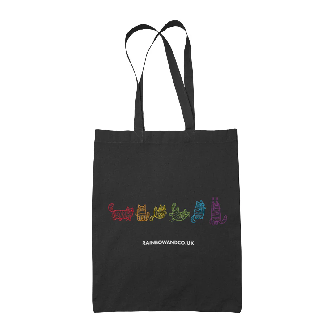 Subtle Pride Mummy Cats Halloween Tote Bag - Image 8