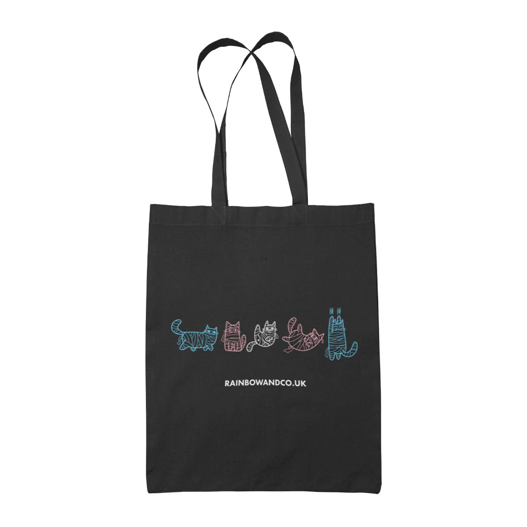 Subtle Pride Mummy Cats Halloween Tote Bag - Image 9