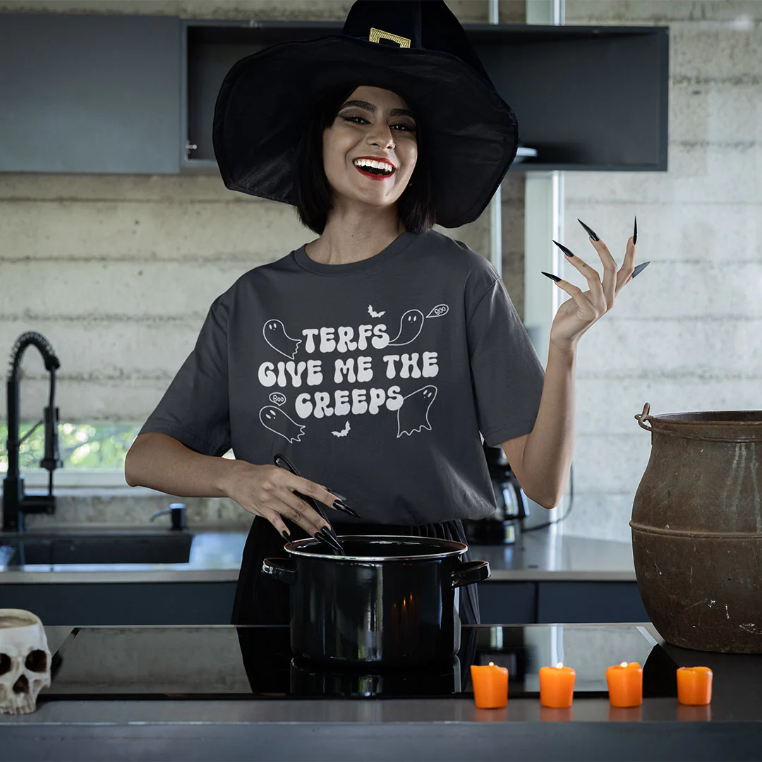 TERFs Give Me The Creeps Halloween Pride Shirt - Image 3