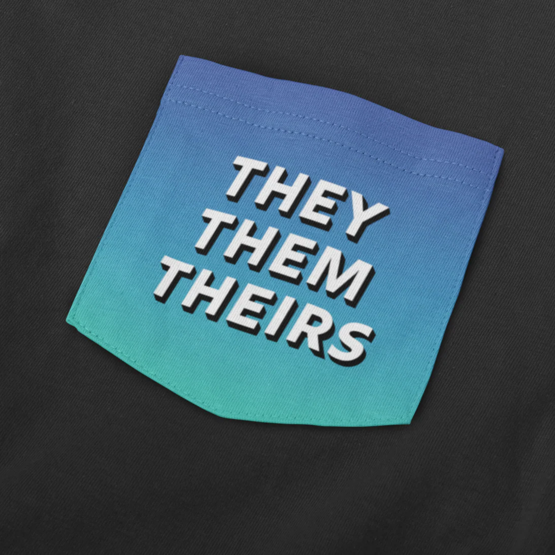 They Them Pronoun Pocket T Shirt - Image 4