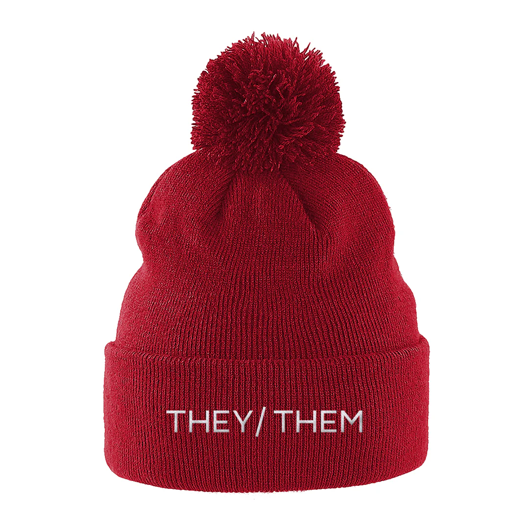 They/Them Pronouns Beanie Hat - Image 2
