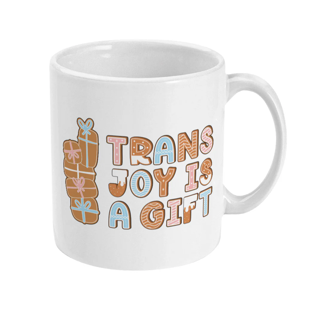 Trans Joy Is A Gift Christmas Coffee Mug - Image 3